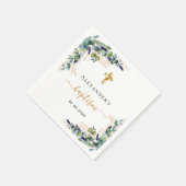 Baptisme eucalyptus greenery monogram elegant servet (Hoek)