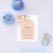 Baptisme eucalyptus roos goudbloem flyer (Enkel)