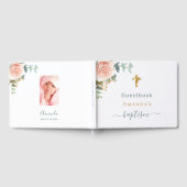 Baptisme eucalyptus roze bloemmeisje aangepaste fo gastenboek (Volledig)