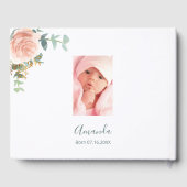Baptisme eucalyptus roze bloemmeisje aangepaste fo gastenboek (Achterkant)