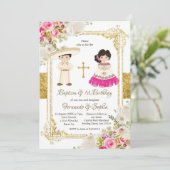 Baptisme Fiesta Twin Kaart (Staand voorkant)