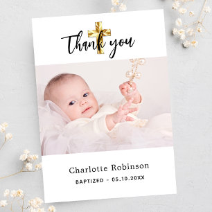 Baptisme foto blanke baby bedankkaart