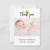 Baptisme foto blanke baby bedankkaart (Voorkant)