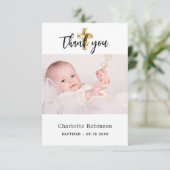 Baptisme foto blanke baby bedankkaart (Staand voorkant)