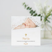 Baptisme foto cross-minimalist bedankt (Staand voorkant)