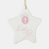 Baptisme Gefeliciteerd Roze Kind van God Keramisch Ornament (Rechts)