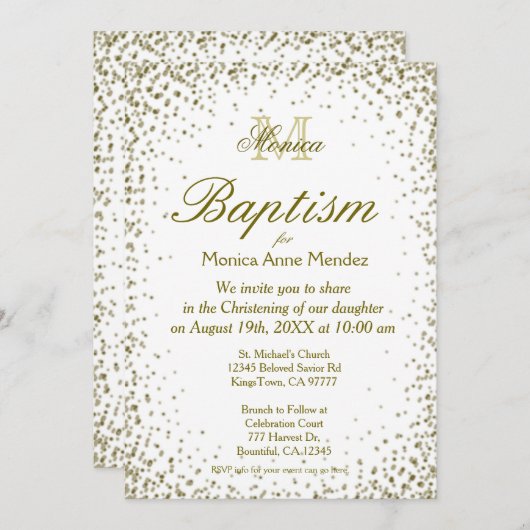 Baptisme | GoudConfetti Kaart (Voorkant / Achterkant)