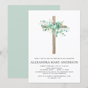 Baptisme Greenery Eucalyptus Botanical Sage Kaart