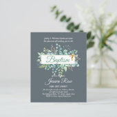 Baptisme Invitation Eucalyptus Greenery BUDGET (Staand voorkant)