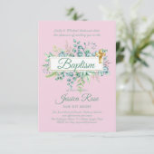 Baptisme Invitation Eucalyptus Greenery BUDGET (Staand voorkant)