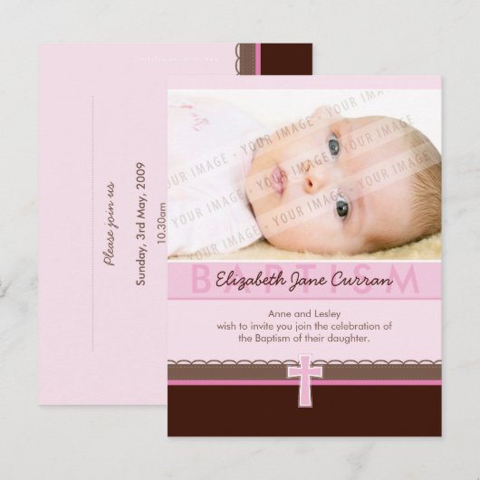 BAPTISME INVITATION :: pure 2 (Devant / Derrière)