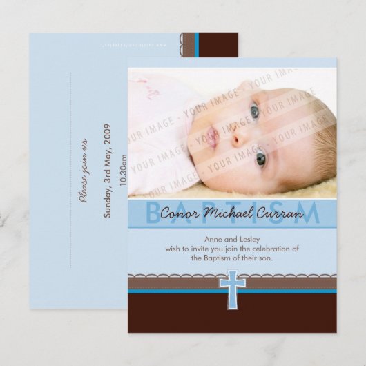 BAPTISME INVITATION :: pure 5 (Devant / Derrière)