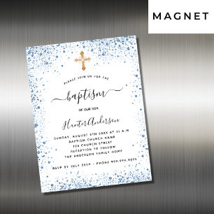 Baptisme jongen blauw wit goudbruin magneet