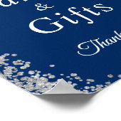 Baptisme Kaarten en Gifts Silver Glitter Navy Blue Poster (Hoek)