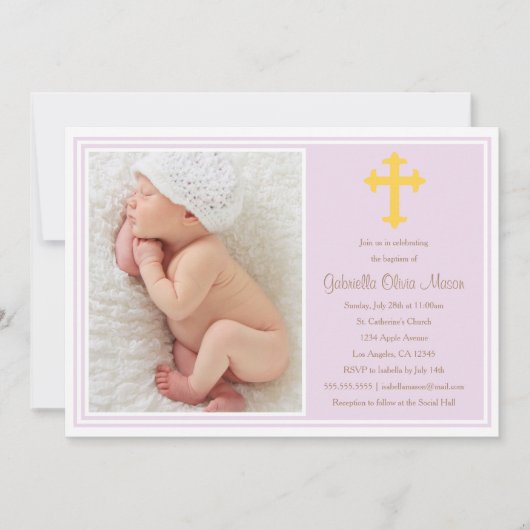 Baptisme - Lavender | Uitnodiging (Voorkant)