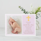 Baptisme - Lavender | Uitnodiging (Staand voorkant)