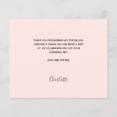 Baptisme meisje roze fotobudget bedankt je kaart (Achterkant)