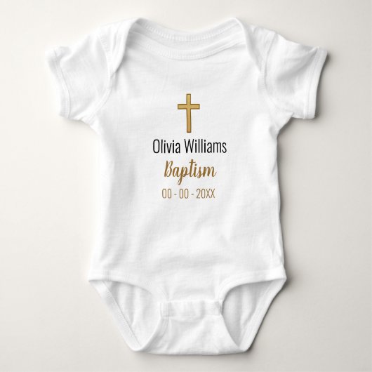 Baptisme met Cross Keepomwille Baby Bodysuit (Voorkant)