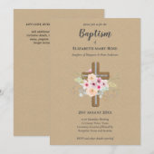 BAPTISME moderne Christening Bautizo INVITATION FL (Devant / Derrière)