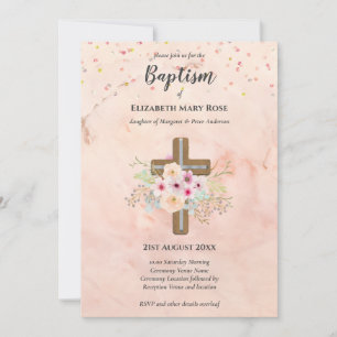 BAPTISME moderne Christening Bautizo INVITATION FL