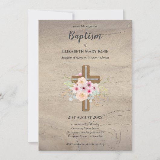 BAPTISME moderne Christening Bautizo INVITATION FL (Devant)