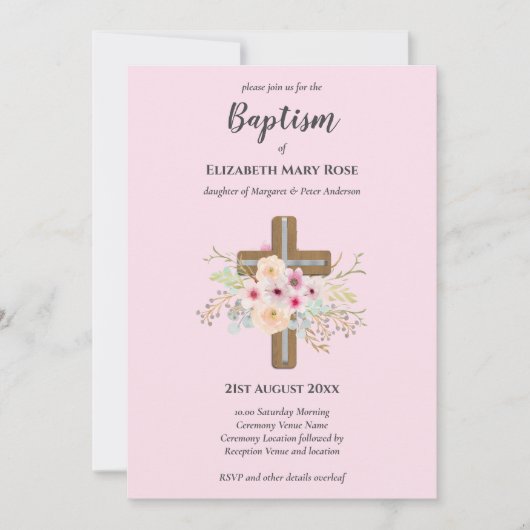 BAPTISME moderne Christening Bautizo INVITATION FL (Devant)
