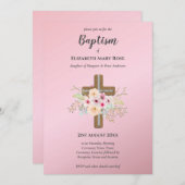 BAPTISME moderne Christening Bautizo INVITATION FL (Devant / Derrière)