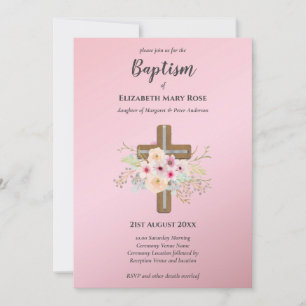 BAPTISME moderne Christening Bautizo INVITATION FL
