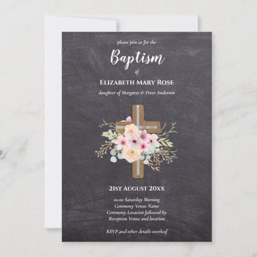 BAPTISME moderne Christening Bautizo INVITATION FL (Devant)