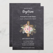 BAPTISME moderne Christening Bautizo INVITATION FL (Devant / Derrière)