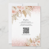 Baptisme Pampas Grass Pink Christening Kaart (Achterkant)