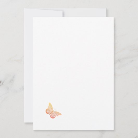 Baptisme roos goudflorale vlindereucalyptus kaart (Achterkant)