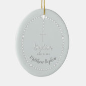 Baptisme Rosary op Powds Blue Keramisch Ornament (Rechts)