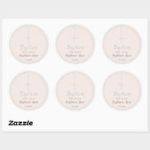 Baptisme Rosary op Roze Ronde Sticker (Vel)