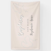 Baptisme Rosary op Roze Spandoek (Verticaal)