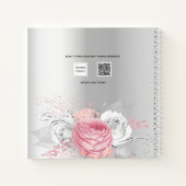 Baptisme roze meisje florals Silver Notitieboek (Achterkant)