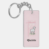 , Baptisme, Roze, Meisje, Lamb Sleutelhanger (Voorkant Links)