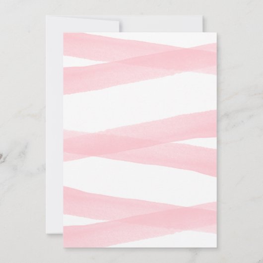 Baptisme, roze moderne uitnodiging tot Waterverf (Achterkant)