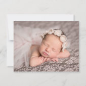 Baptisme Script Shiny Blush Photo Invitation Kaart (Achterkant)