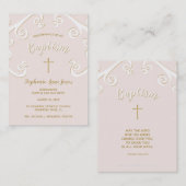 Baptisme Scroll in roze en goud Visitekaartje (Voorkant / Achterkant)