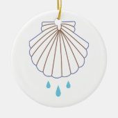 Baptisme Shell Applique Keramisch Ornament (Voorkant)