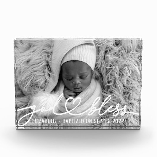 Baptisme Simple Elegant modern Heart Baby Fotoblokken (Voorkant)