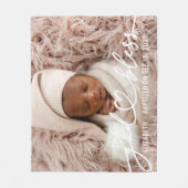 Baptisme Simple Elegant Moderne Heart Baby Foto Fleece Deken (Voorkant)