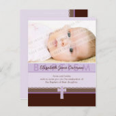 BAPTISME UITNODIGING:: puur 1 Uitnodiging Briefkaart (Voorkant / Achterkant)