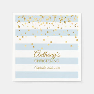 BAPTISME VAN BAPTISUS Pastel Blue Gold BOY Servet