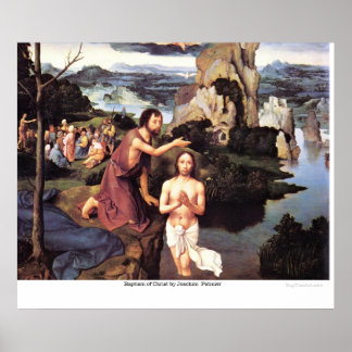 Baptisme van Christus door Joachim Patinier Poster