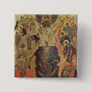 Baptisme van Christus uit Sandzak Vierkante Button 5,1 Cm