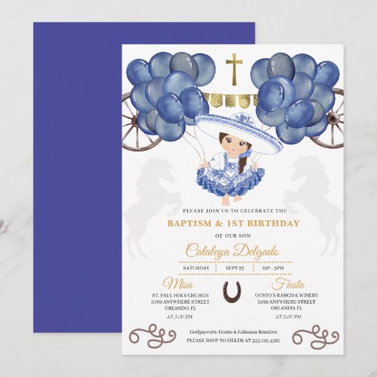 Baptisme van de Mexicaanse mariniers en gouden Bab Kaart (Voorkant / Achterkant)