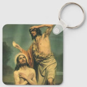 Baptisme van Jezus Christus door John de Baptist Sleutelhanger (Achterkant)