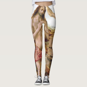 Baptisme van Jezus Christus door Leonardo Da Vinci Leggings